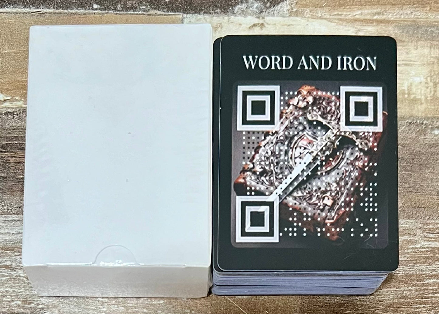 Word and Iron 72-card Starter Deck at Limited Time Pricing During Testing Phase.  FREE Shipping with purchase of 2 decks! *2 decks required for a Pitched Battle. See rules for further details.